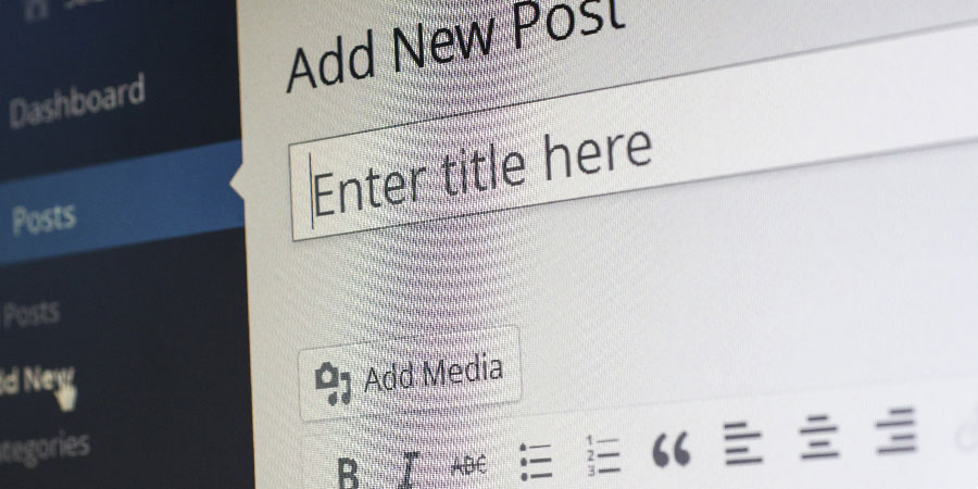 view of WordPress dashboard user interface, add new post
