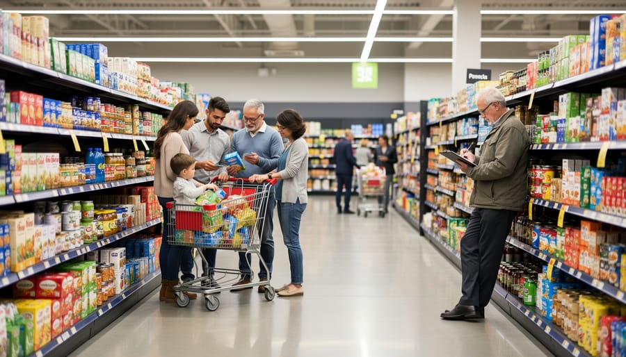 Customer shopping behavior being observed in retail store environment
